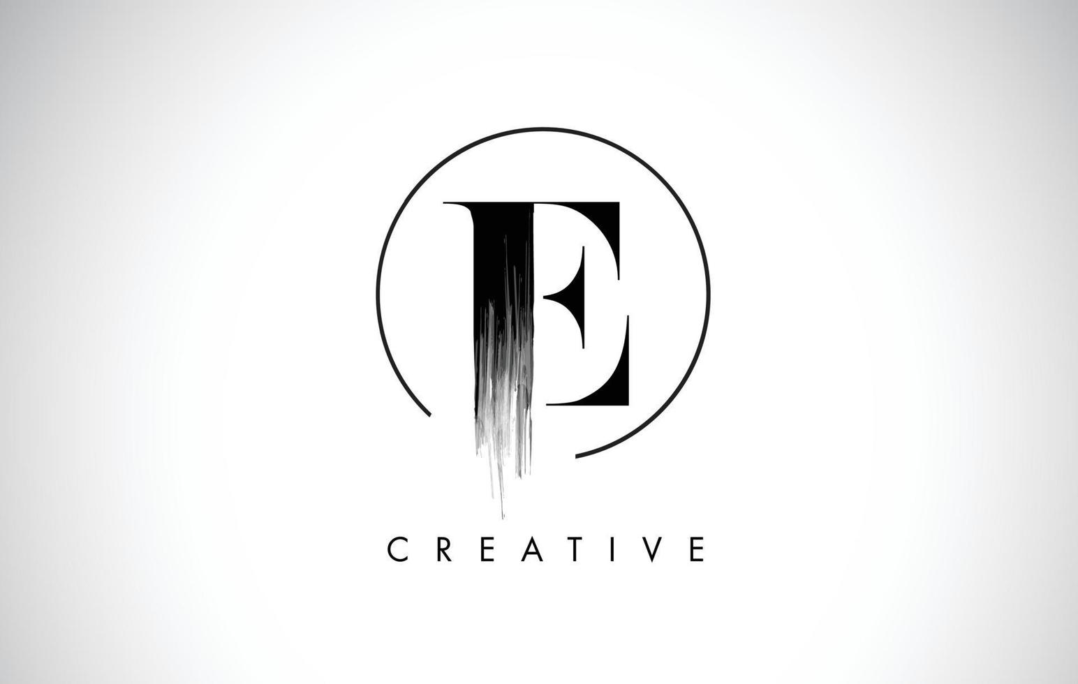 E Brush Stroke Letter Logo Design. Black Paint Logo Leters Icon. vector