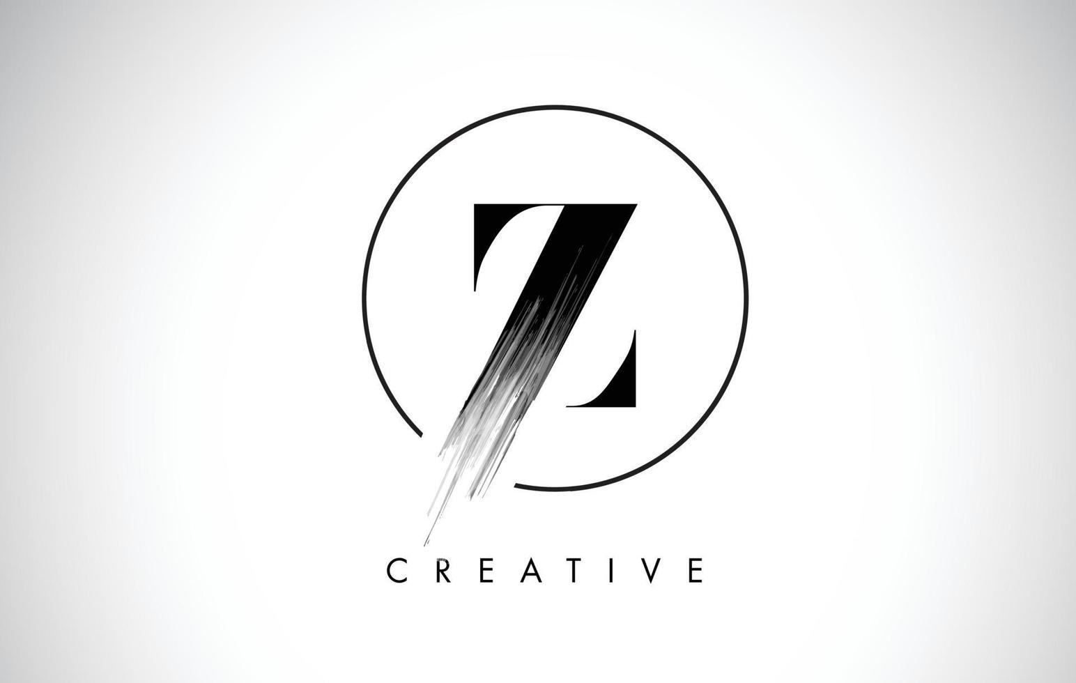 Diseño de logotipo de letra de trazo de pincel z. icono de letras del logotipo de pintura negra. vector