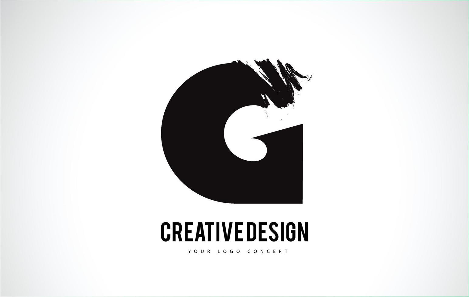 G Letter Logo Design Brush Paint Stroke. Artistic Black Paintbrush Stroke. vector