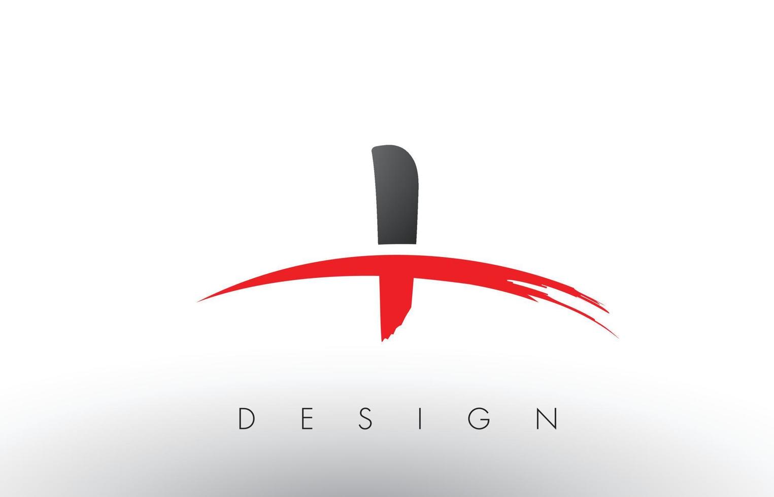 I Brush Logo Letters with Red and Black Swoosh Brush Front vector