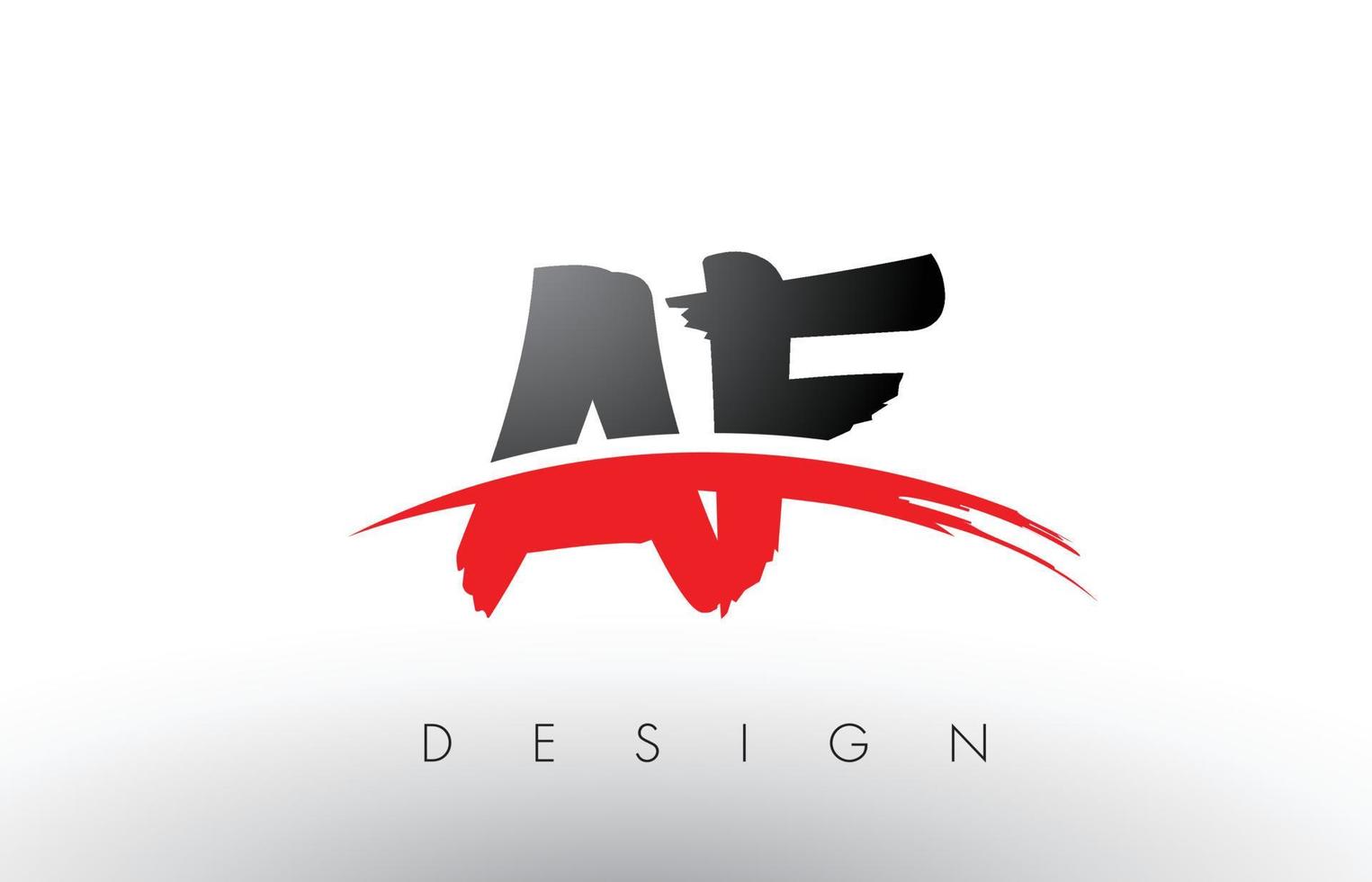 AF A F Brush Logo Letters with Red and Black Swoosh Brush Front vector