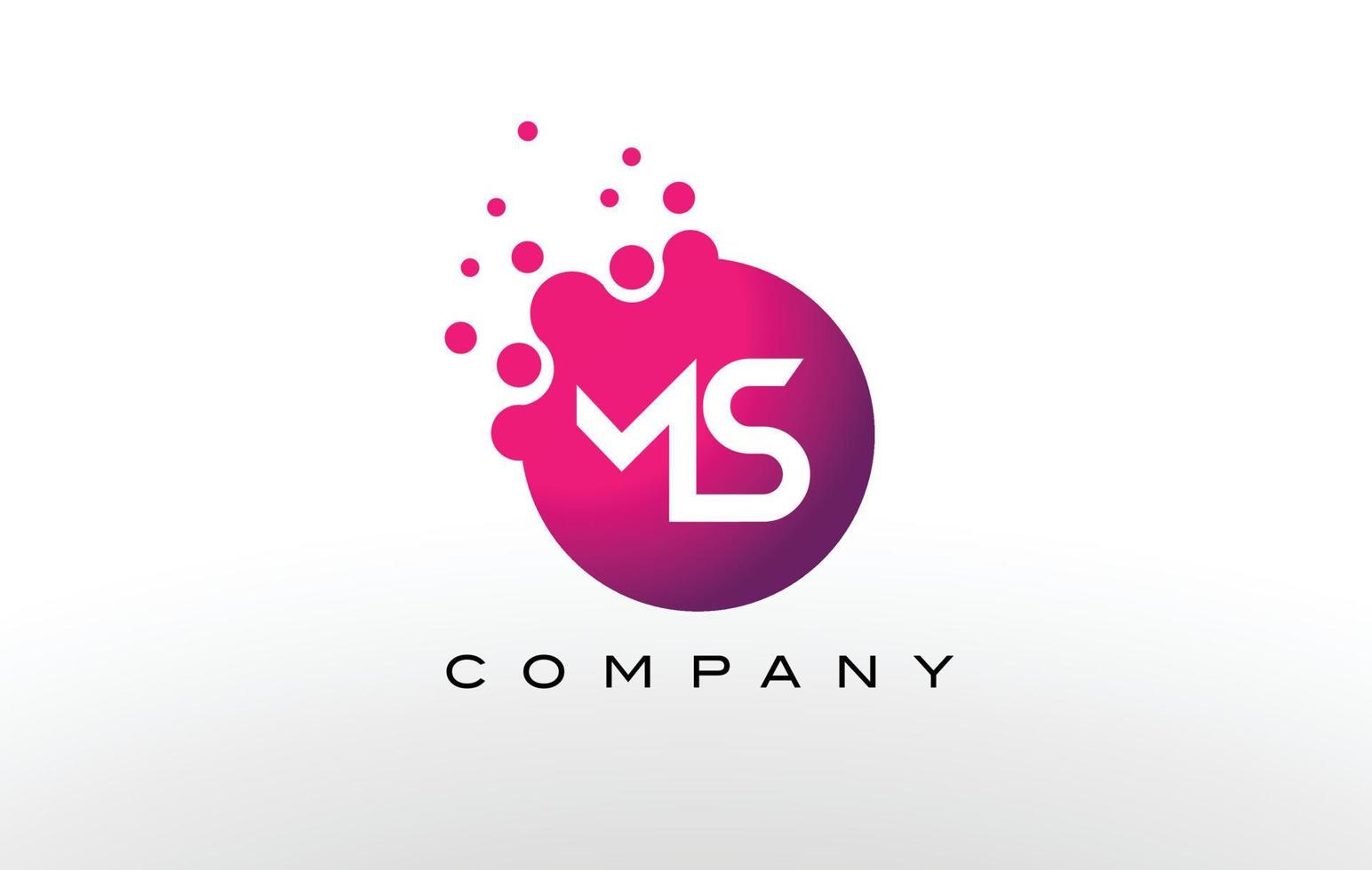 MS Letter Dots Logo Design with Creative Trendy Bubbles. vector