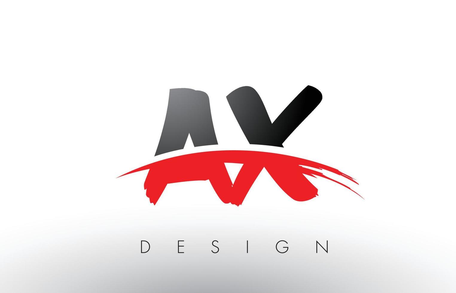 AX A X Brush Logo Letters with Red and Black Swoosh Brush Front vector