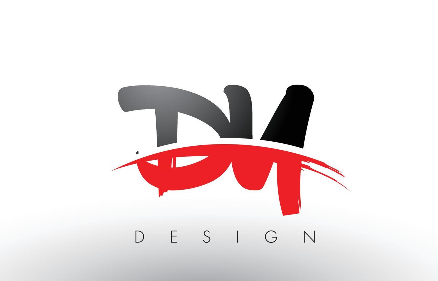 DY D Y Brush Logo Letters with Red and Black Swoosh Brush Front vector