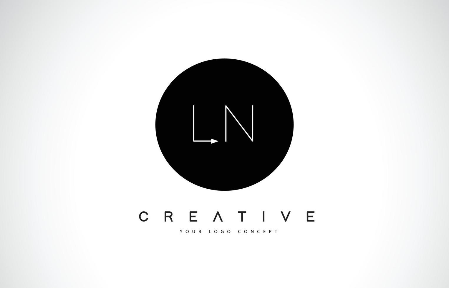 LN L N Logo Design with Black and White Creative Text Letter Vector. vector