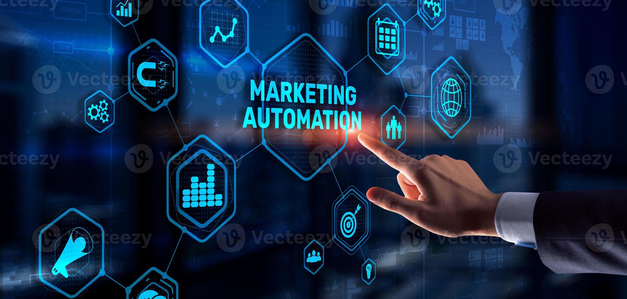 Marketing automation concept. Business Technology Internet and network photo