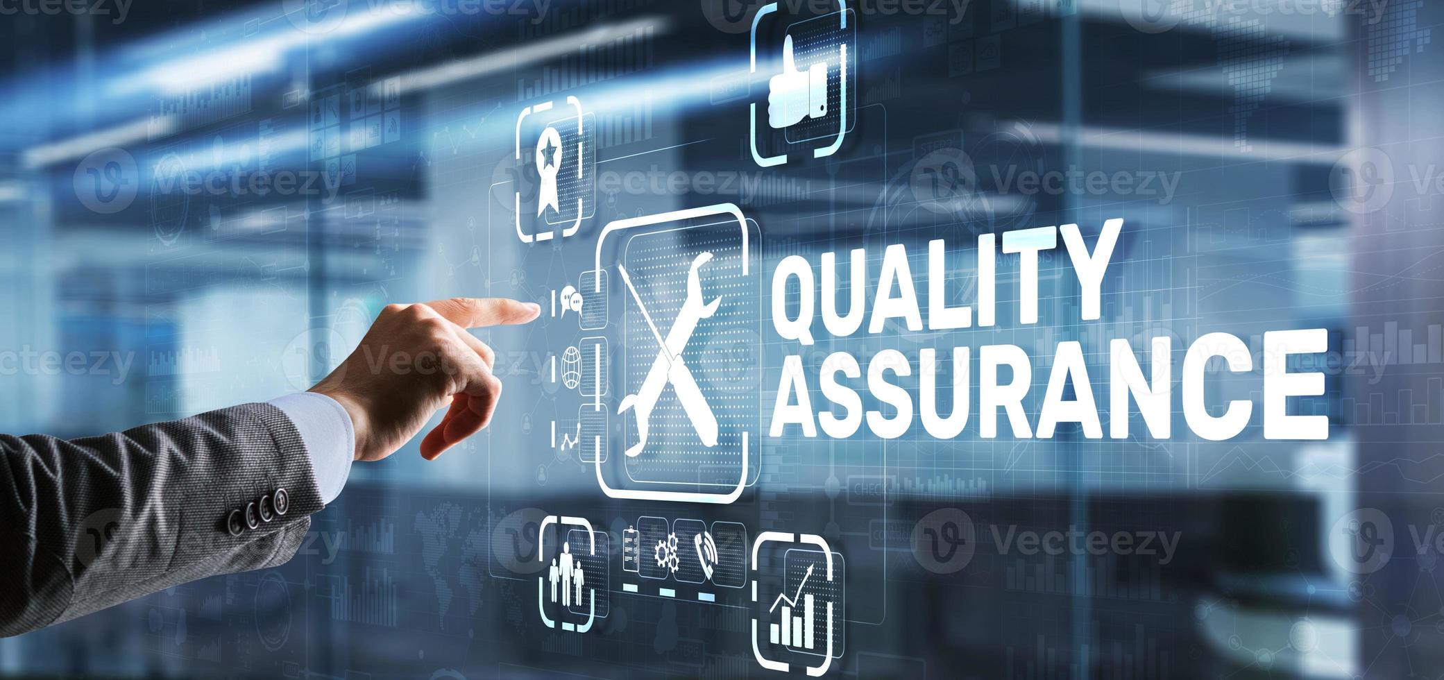 Quality Assurance ISO DIN Service Guarantee Standard Retail Concept photo