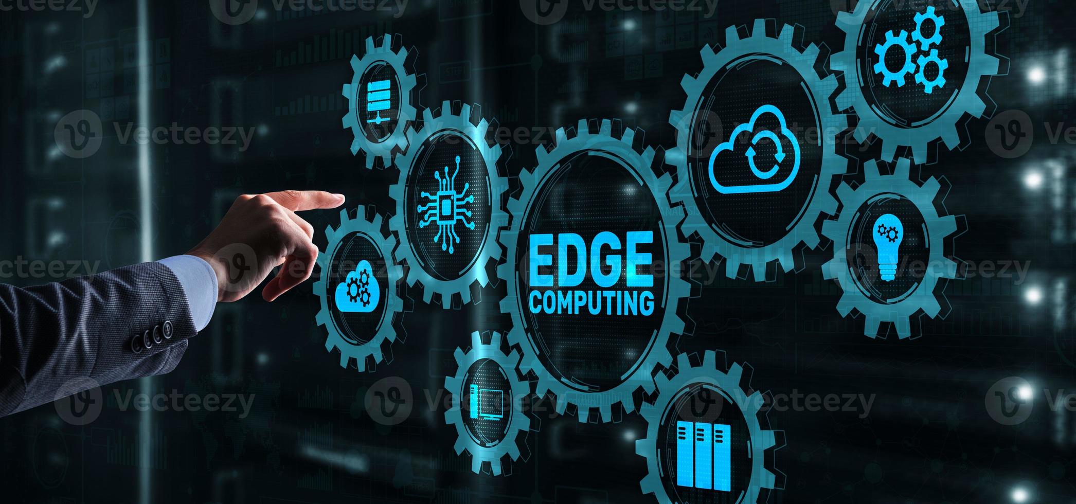Edge Computing Business Technology concept on virtual screen photo