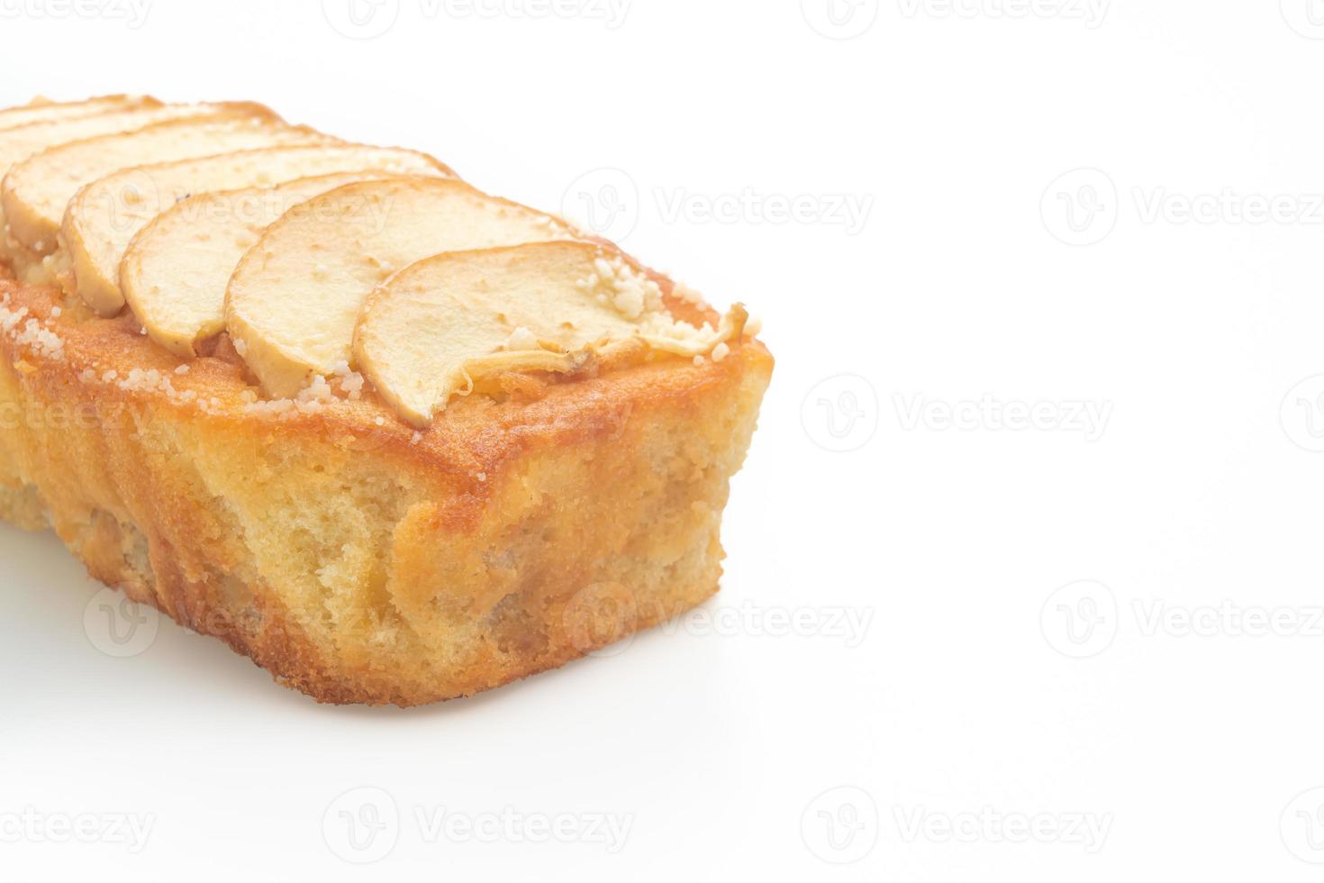 apple loaf crumbled cake on white background photo