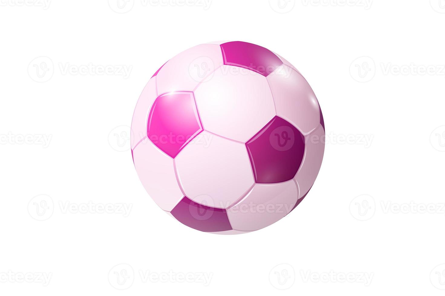 Balón de fútbol rosa aislado sobre fondo blanco. diseño de ilustración foto