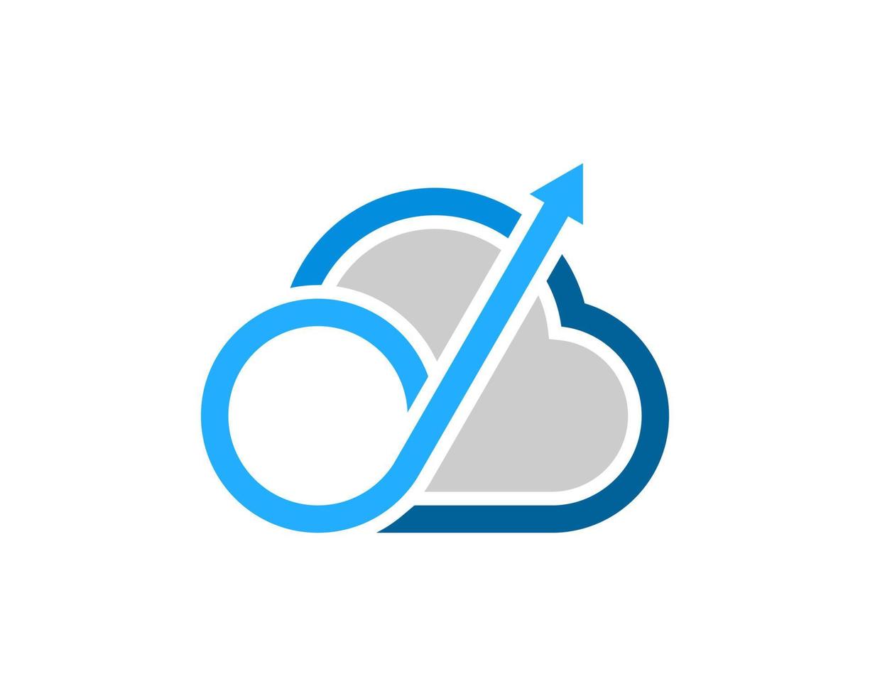 Simple cloud with arrow up inside vector