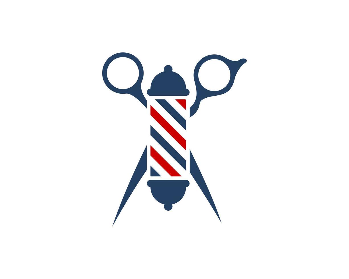 Hair cut scissor with barbershop symbol inside vector