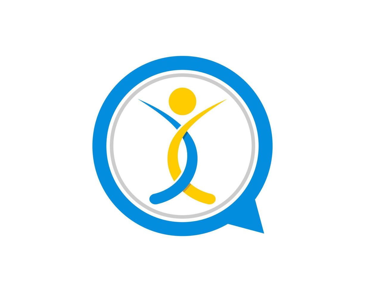 Simple bubble chat with abstract people inside vector
