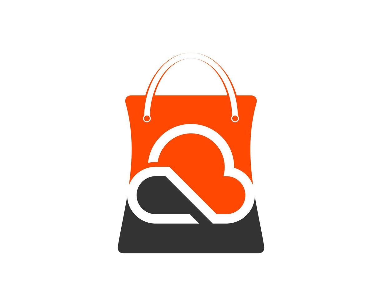 Shopping paper bag with infinity cloud inside vector