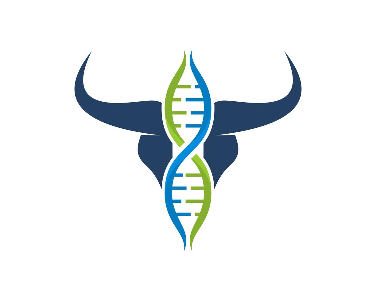 Bull head with DNA symbol inside vector