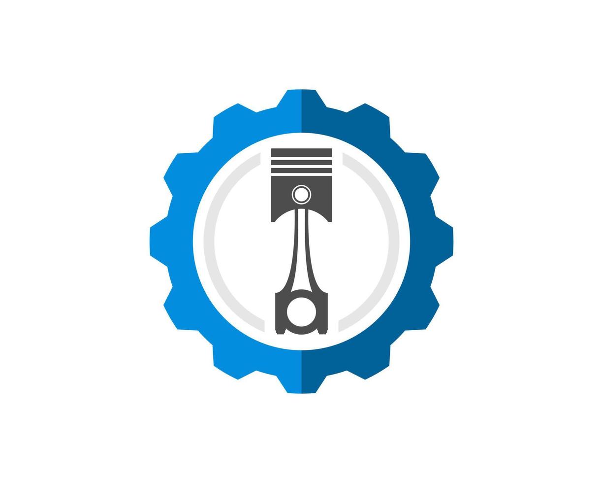 Mechanical gear with piston inside vector