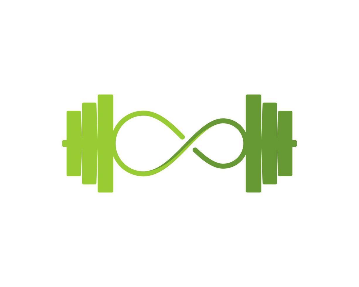 Gym barbell with infinity symbol for the handle vector