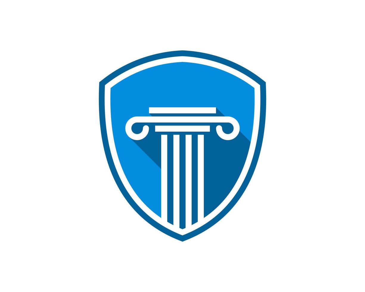 Simple shield with law pillars inside vector
