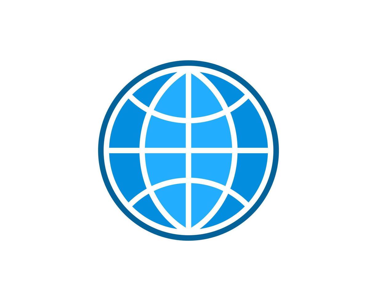 Simple circle shape with abstract globe inside vector