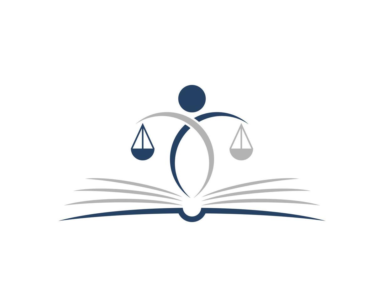 Abstract open book with law scale on the top vector
