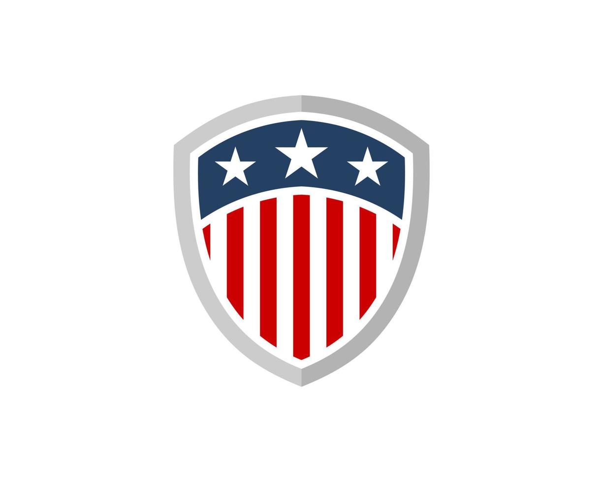 Simple shield with american flag style inside vector