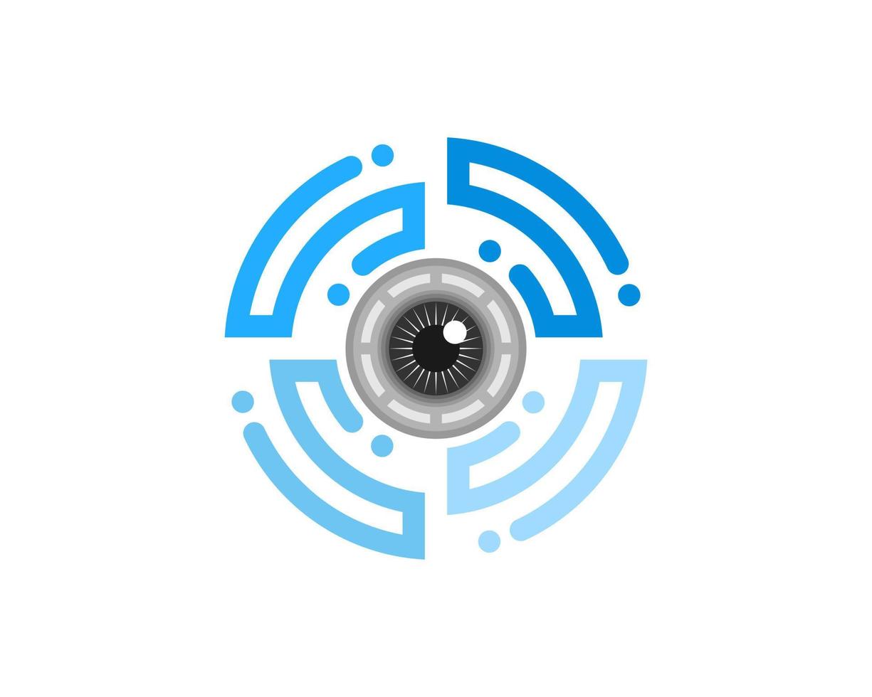 Circular circuit technology with eye lens camera inside vector