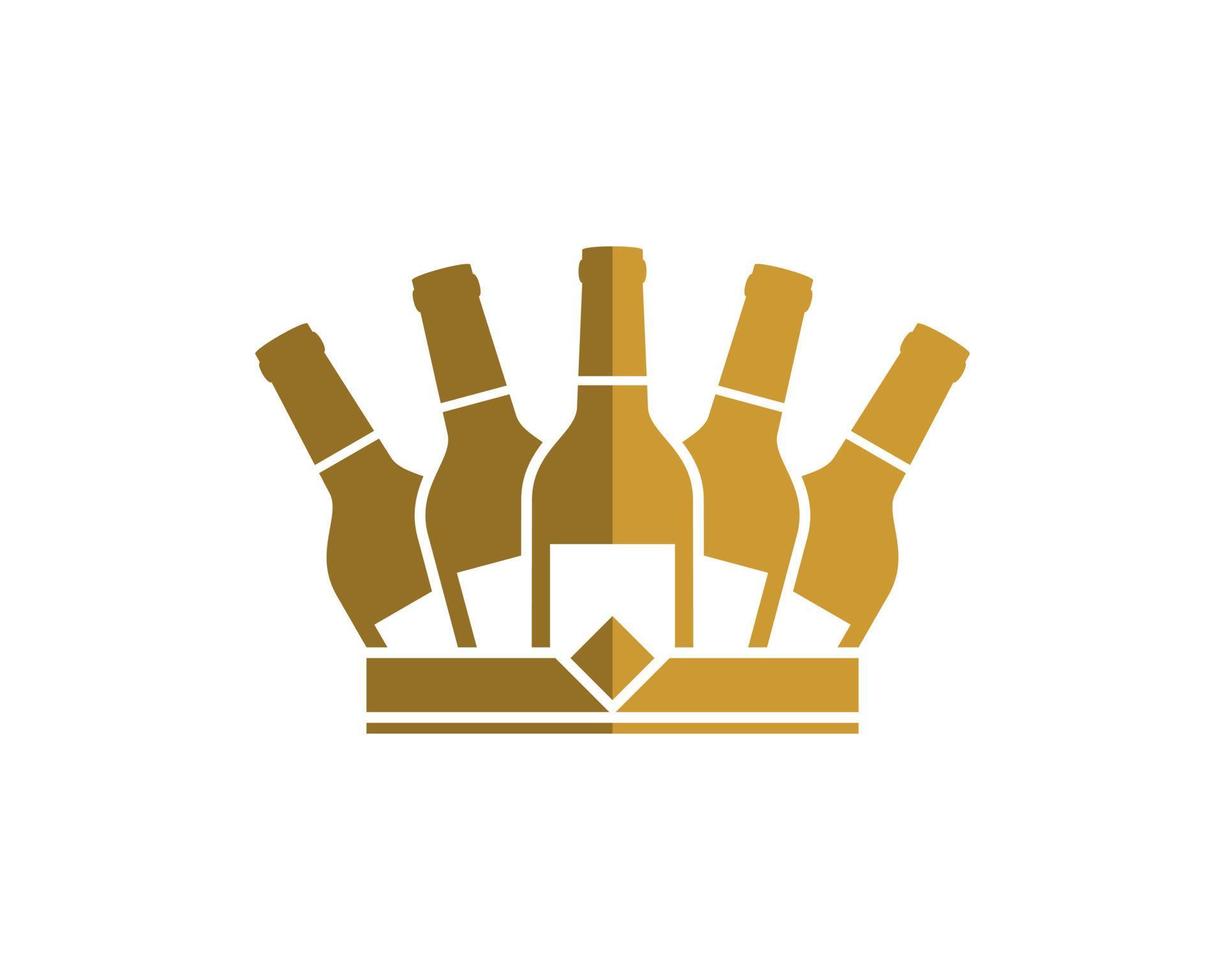 Luxury and glamor crown with wine bottle on the top vector