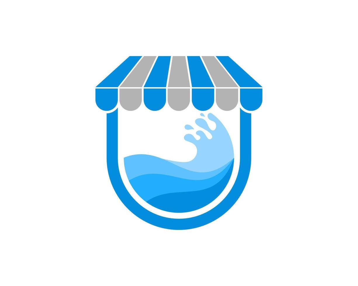 Simple shop with water laundry inside vector