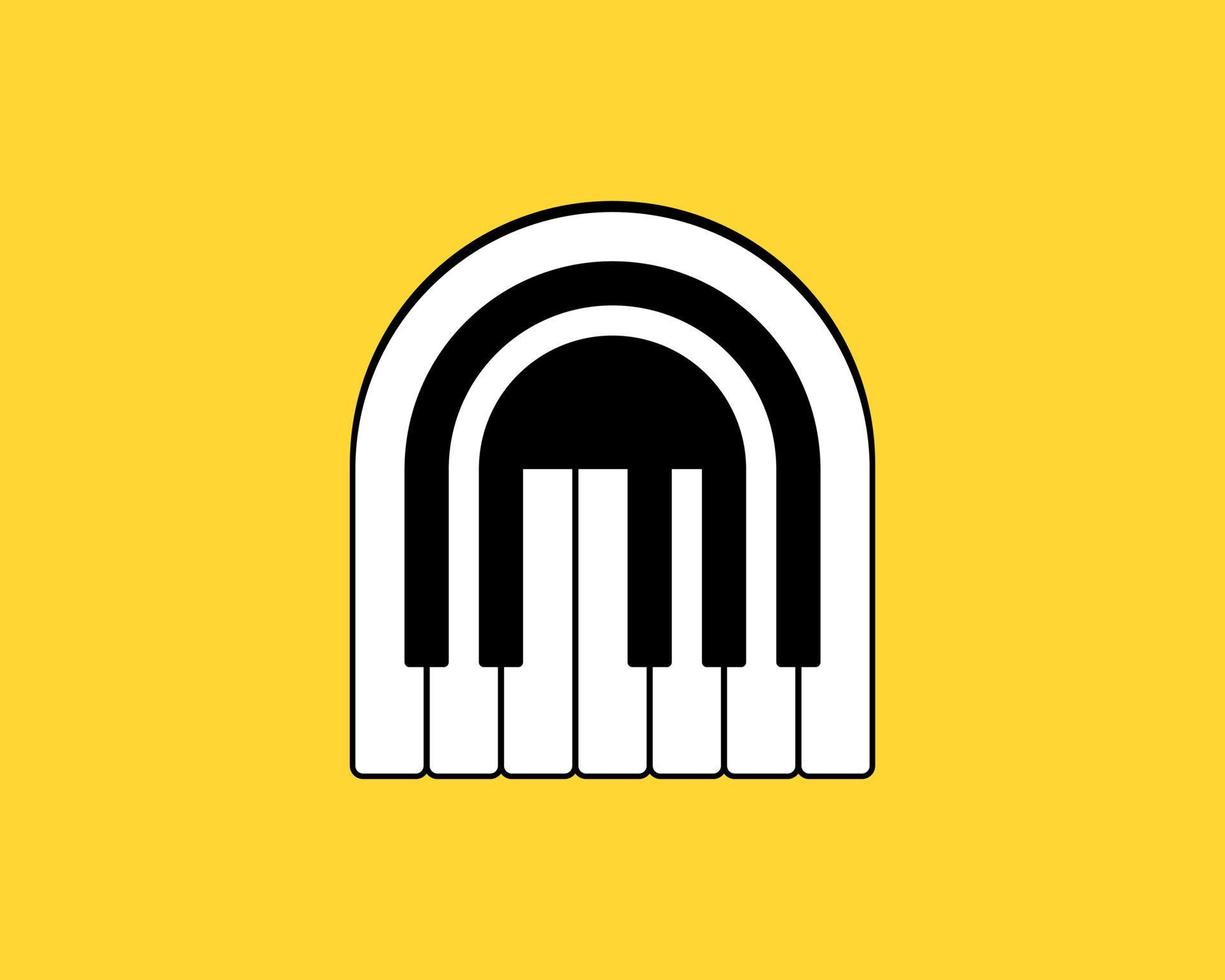 Abstract rounded piano like N letter initial vector