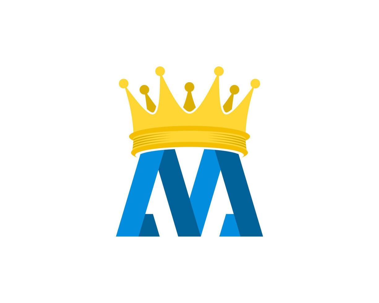 M letter initial with luxury crown in the top vector