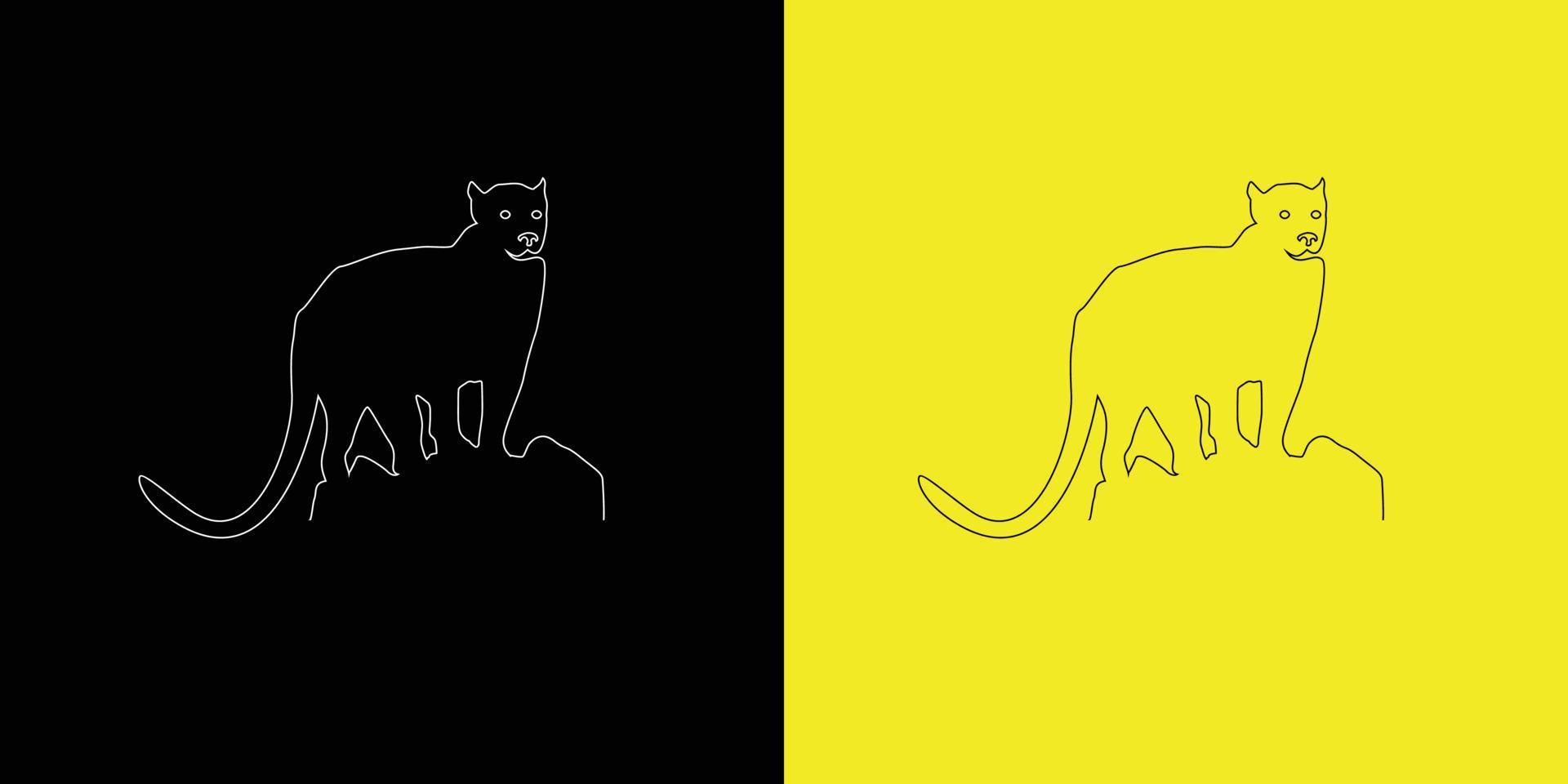 Cool and attractive panther animal illustration logo vector