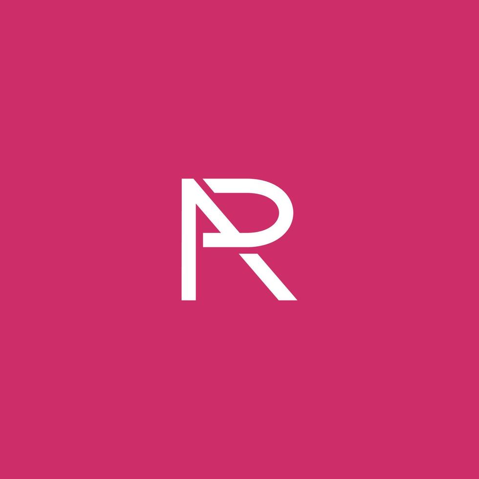 The initials A and R logo is simple and modern vector