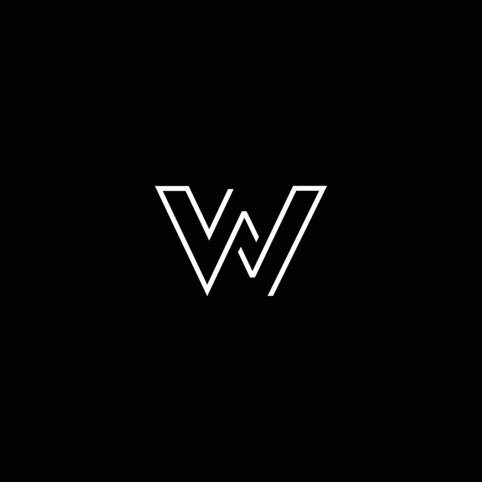 The initials W logo is simple and modern8868 vector