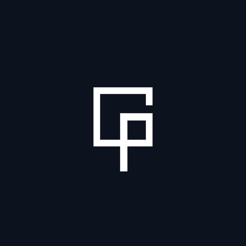 The initials GP logo is futuristic and modern34 vector
