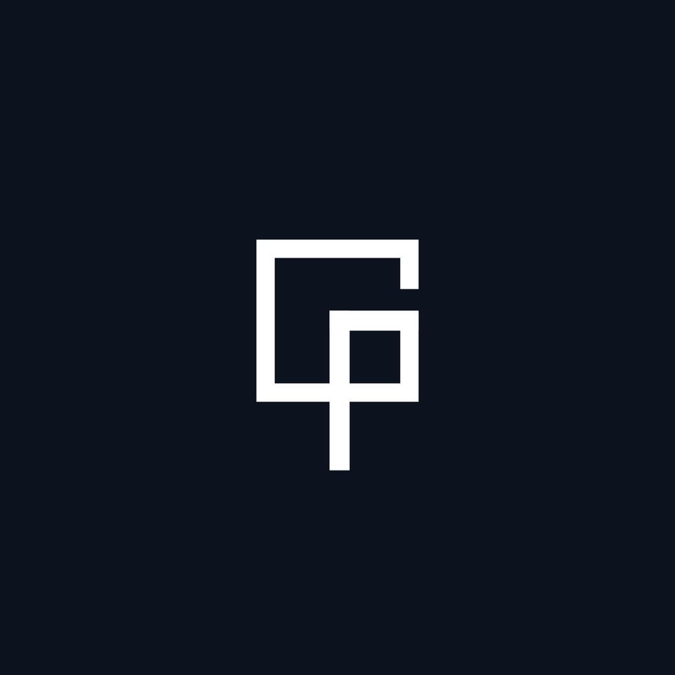 The initials GP logo is futuristic and modern34 vector