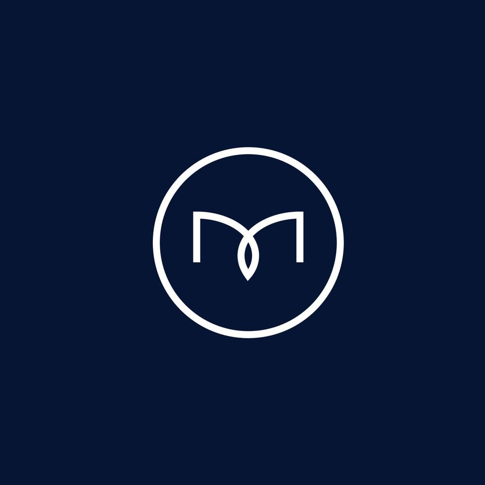The initials M logo is simple and modern vector