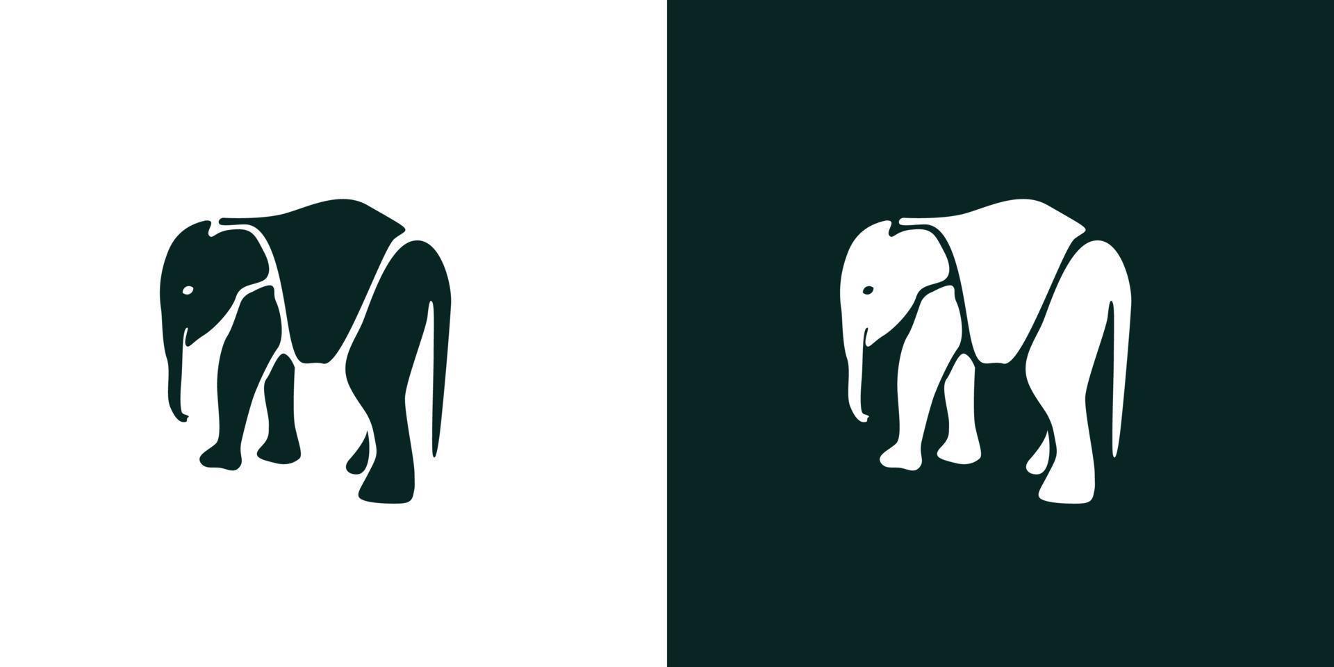 Simple and attractive elephant illustration logo design vector