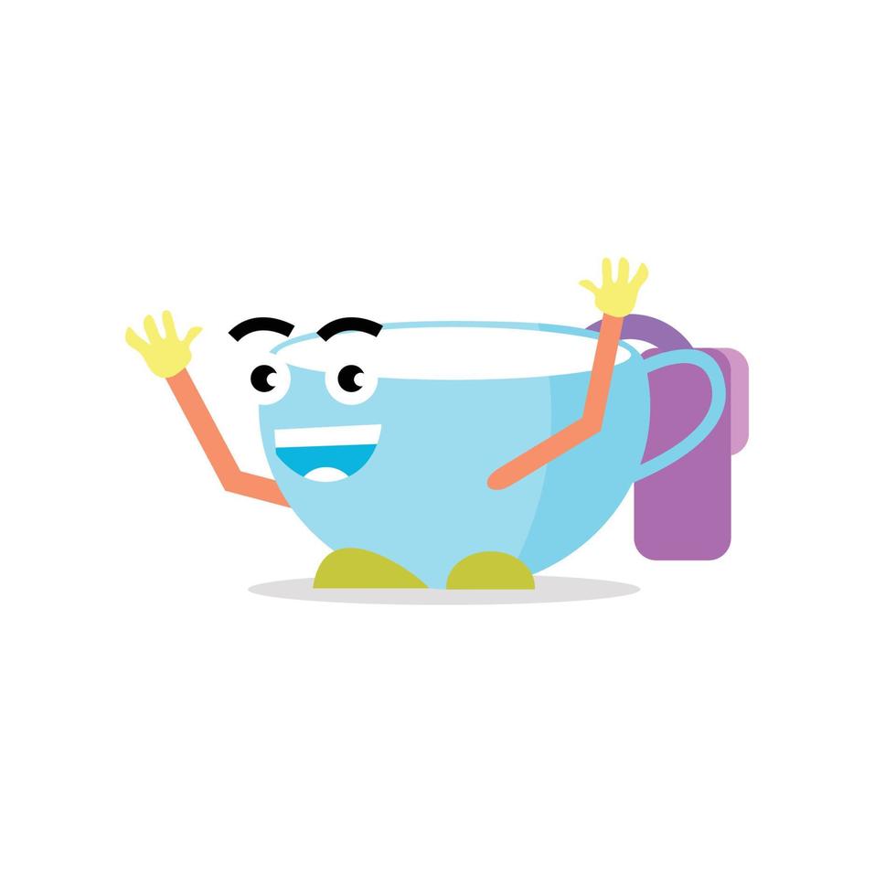 mug mascot is cute and adorable vector