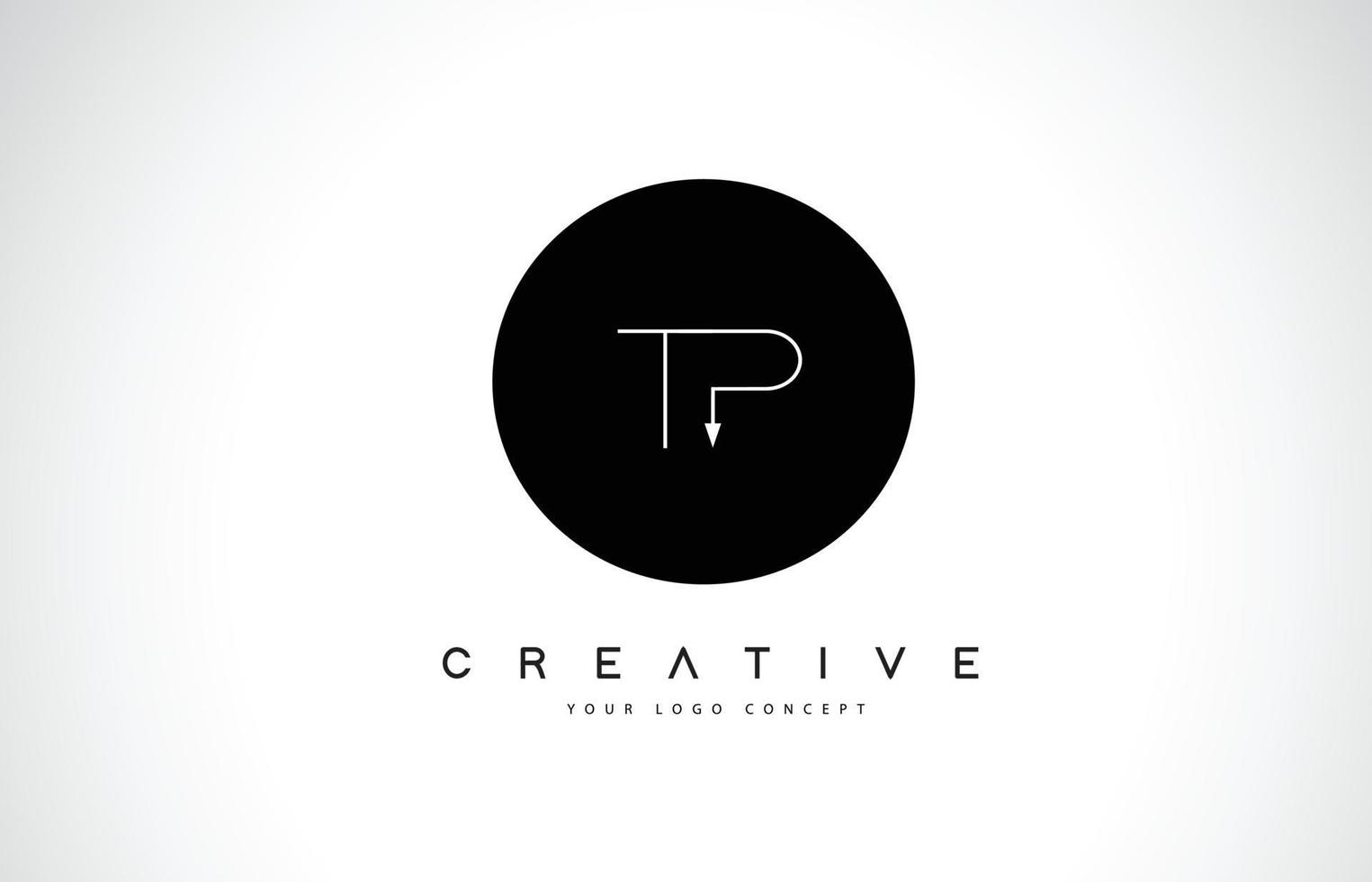 TP T P Logo Design with Black and White Creative Text Letter Vector. vector