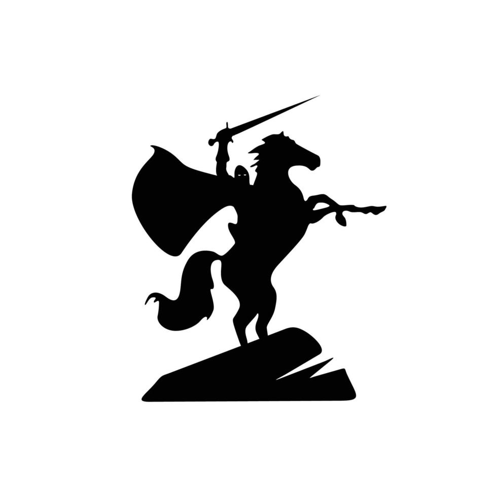 Simple and classic equestrian warrior symbol vector