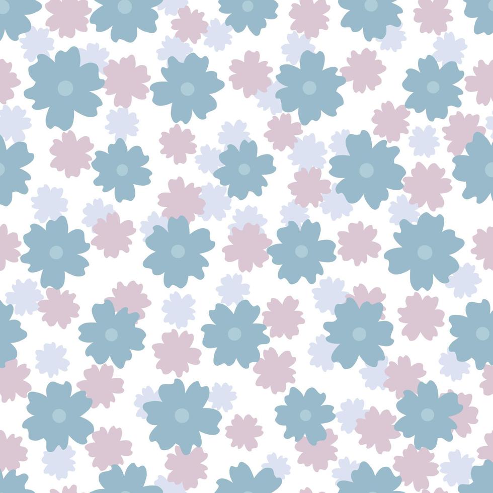 Floral pattern. Pretty flowers on white background. Printing with small purple flowers. Ditsy print. Seamless vector texture. Cute flower patterns. elegant template for fashionable printers