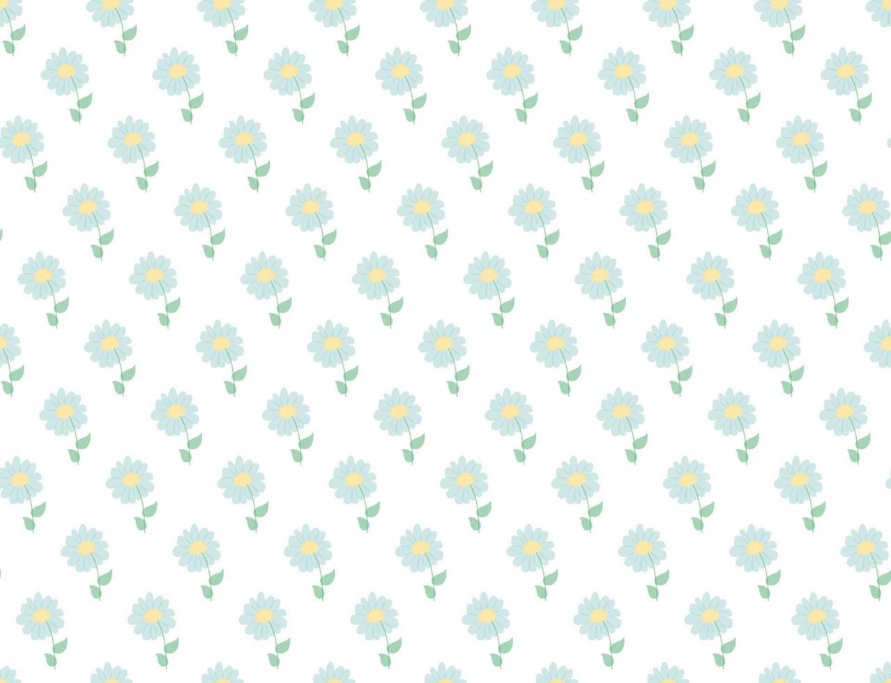 patrón floral. bonitas flores sobre fondo blanco. impresión con pequeñas flores azules. impresión ditsy. fondo de primavera. lindo patrón floral en la pequeña flor. Fondo floral de manzanilla para textil. vector