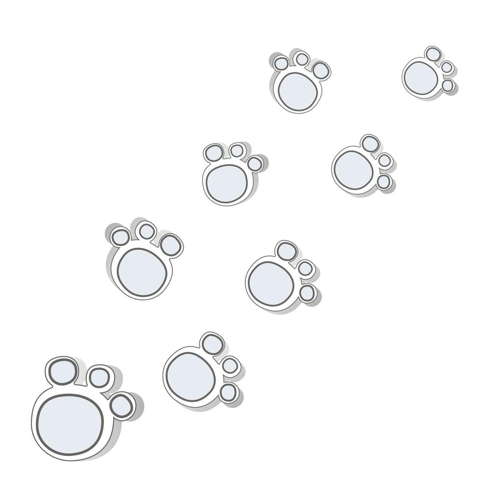 animal steps, footprint, trail. squirrel tracks. Typical footprints vector