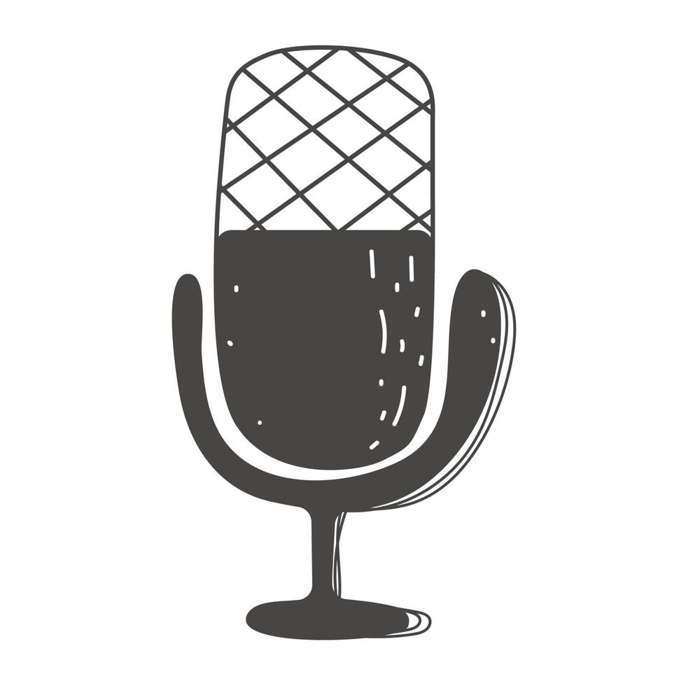 microphone audio simple hand drawn radio vector