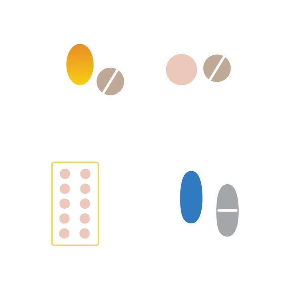 medical pills icon vector logo illustration design template