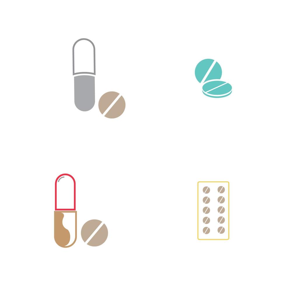 medical pills icon vector logo illustration design template