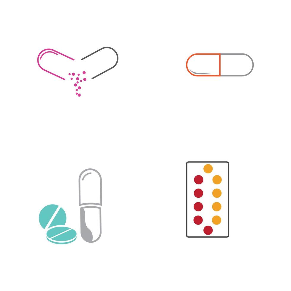 medical pills icon vector logo illustration design template