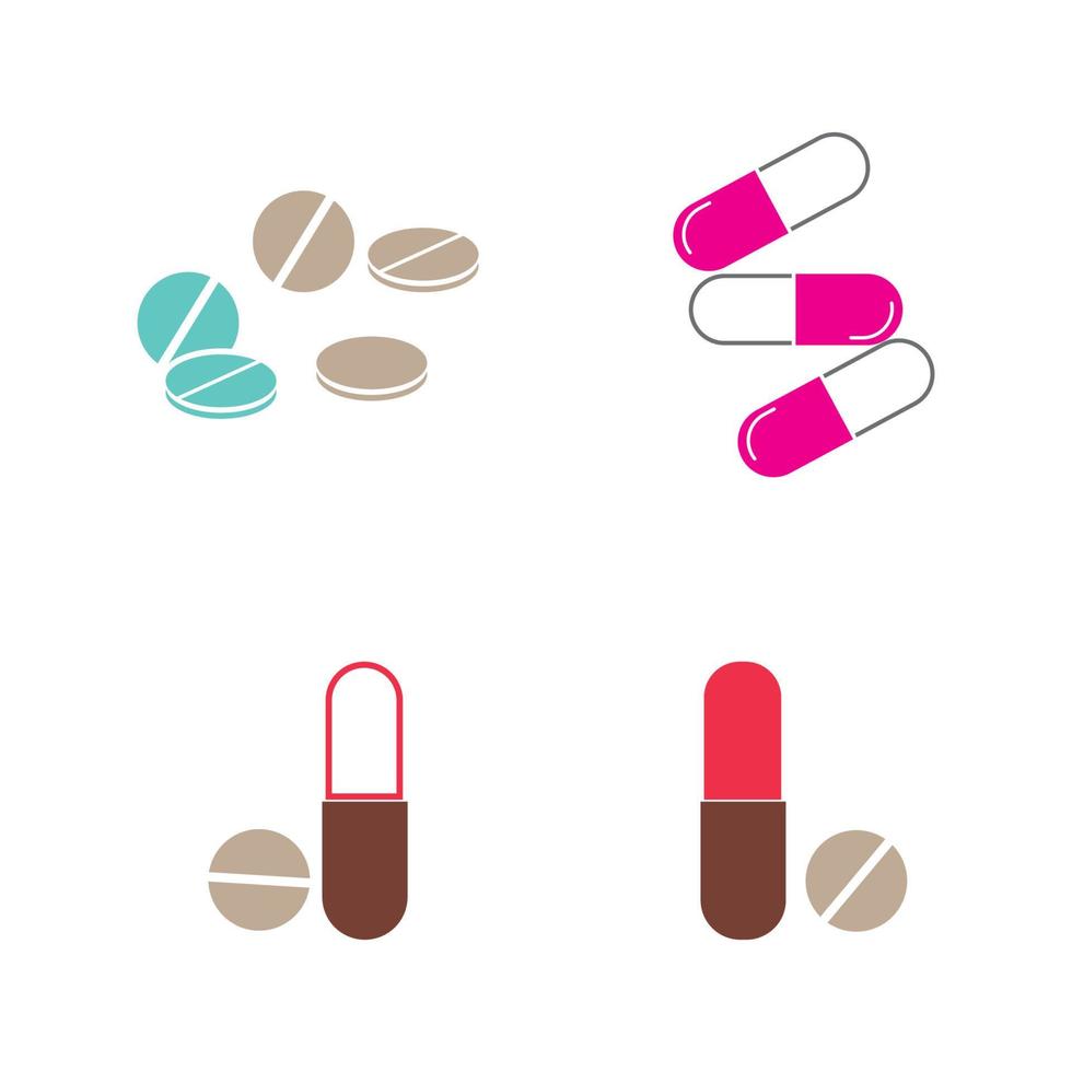 medical pills icon vector logo illustration design template