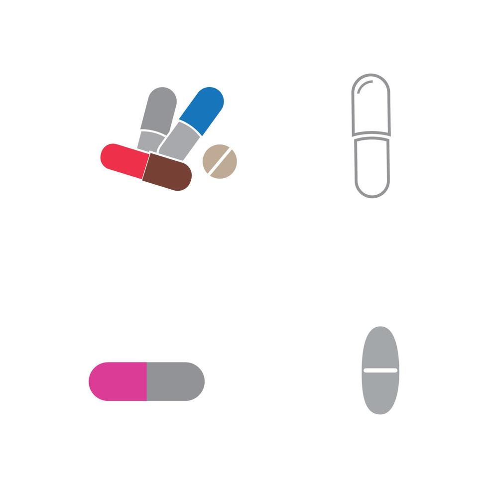 medical pills icon vector logo illustration design template