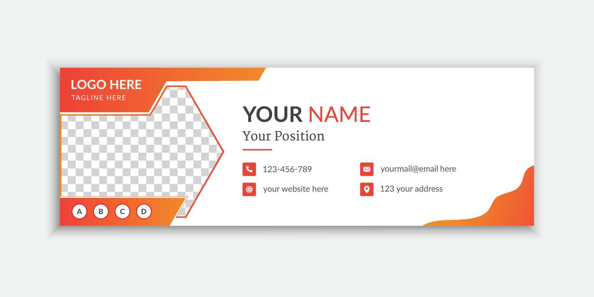 Gradient Color Email Signature or Email Footer Design vector